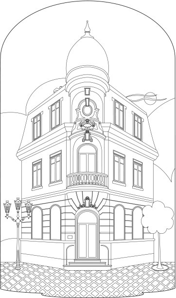 带圆顶的设计建筑图片下载