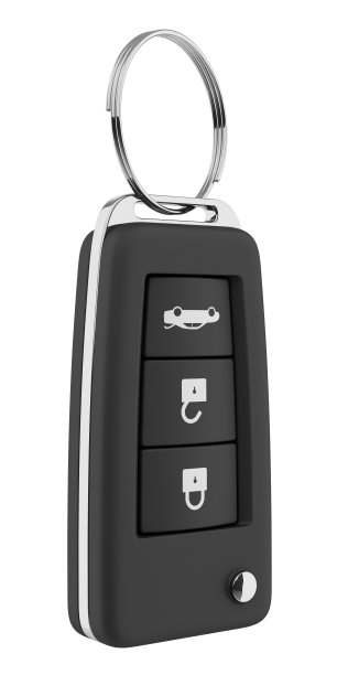 车钥匙在白色背景上远程隔离图片下载