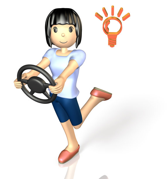 漂亮女人很享受开车的过程。图片下载