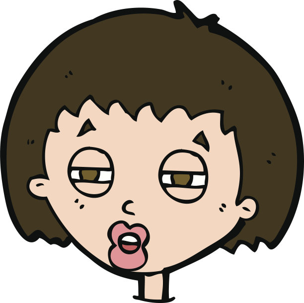 卡通女人眯着眼睛图片下载