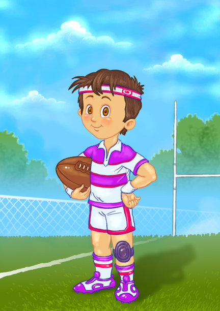 橄榄球-快乐的小男孩图片下载