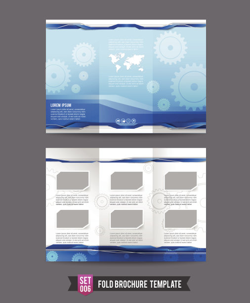 折叠手册背景模板0006齿轮技术概念图片下载