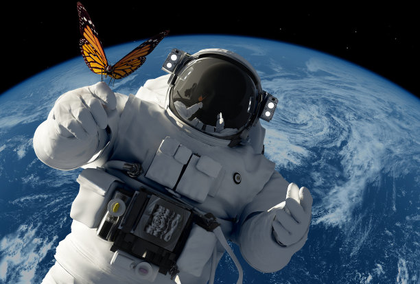 宇航员和蝴蝶图片下载