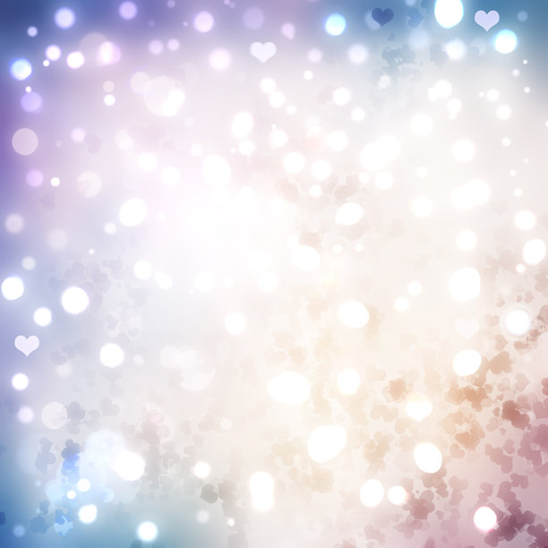 情人节的抽象背景与散景灯和心。图片下载