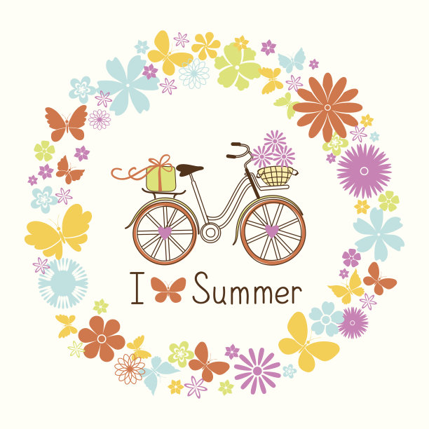 花环和自行车图片下载