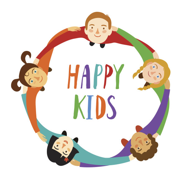 快乐的孩子们围成一圈互相拥抱图片下载