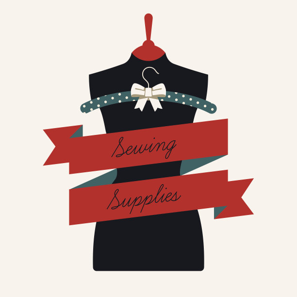 女士缝纫人体模型与标题缎带与样本文本图片下载