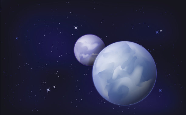 有行星的太空背景。恒星、星系和星云图片下载