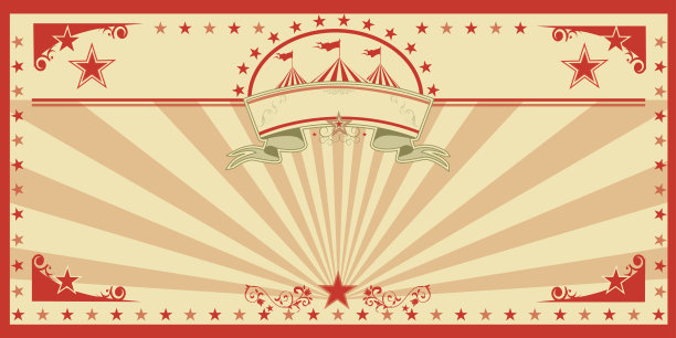 马戏团卡片红色复古图片下载