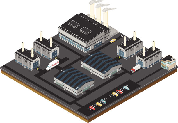 大型等距工业电站。图片下载