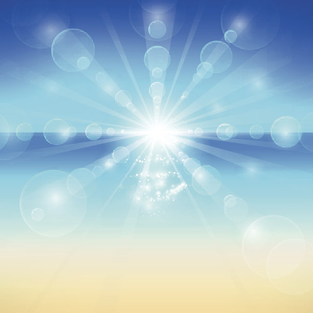 暑假。美丽的海边景色和阳光。图片下载