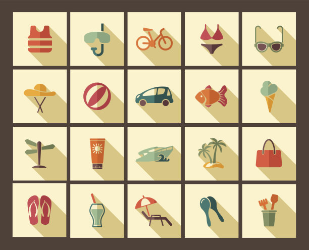 海滩上的图标图片下载