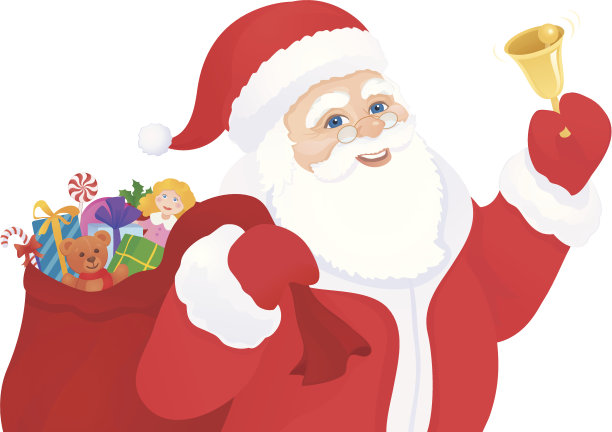 有铃铛的圣诞老人图片下载