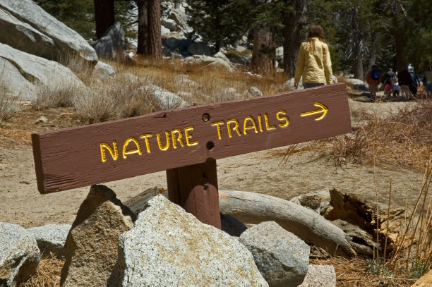 通往自然景观的小径标志图片下载