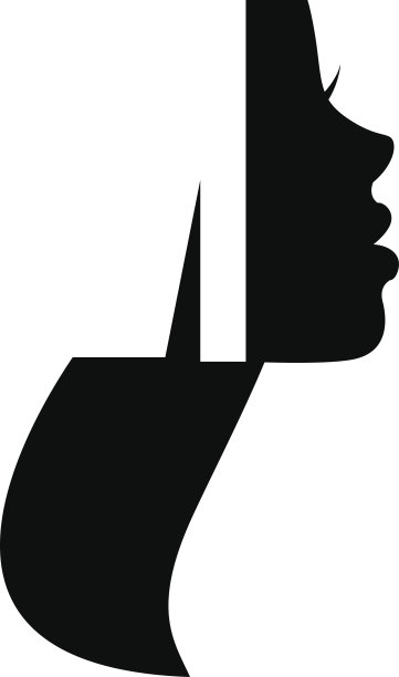 标志剪影，一个女人的侧面图片下载