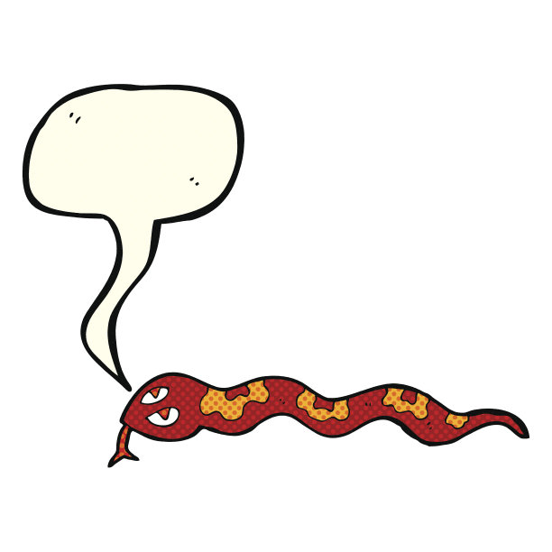 卡通嘶嘶蛇与语音泡泡图片下载