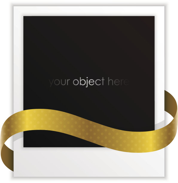 为你的物体配上金色丝带的相框图片下载