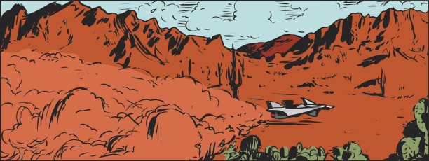 沙漠中的反重力赛车图片下载