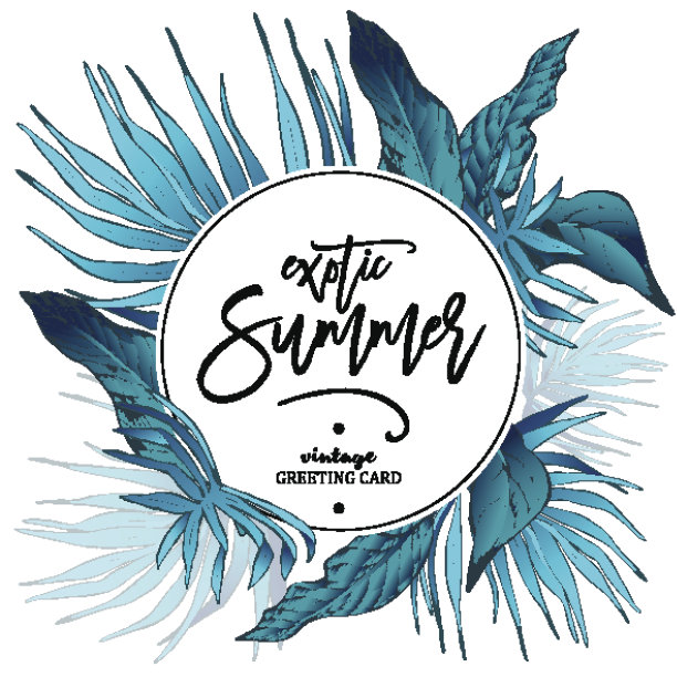 矢量异国情调的热带叶插图图片下载