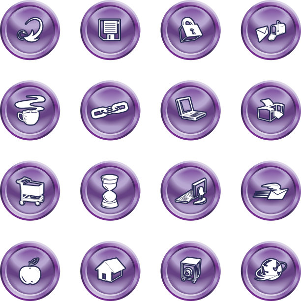 网页和计算图标。图片下载