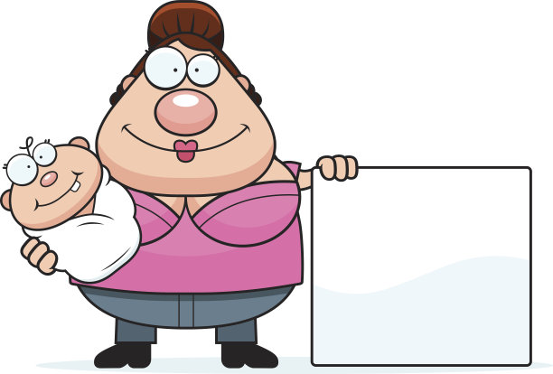 卡通妈妈宝宝和手势图片下载