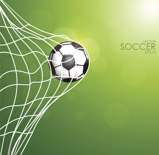 足球在绿色背景的网。图片下载