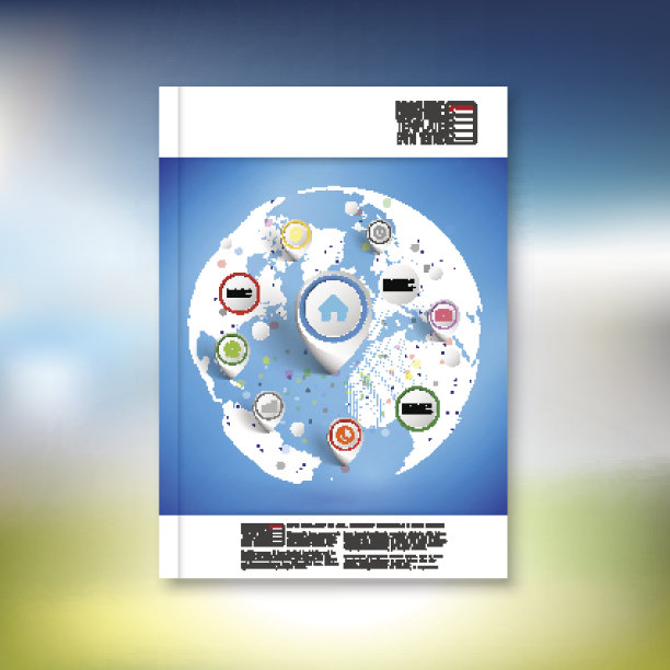 带有指针标记的图文信息网络，适用于宣传册、宣传单或报告图片下载