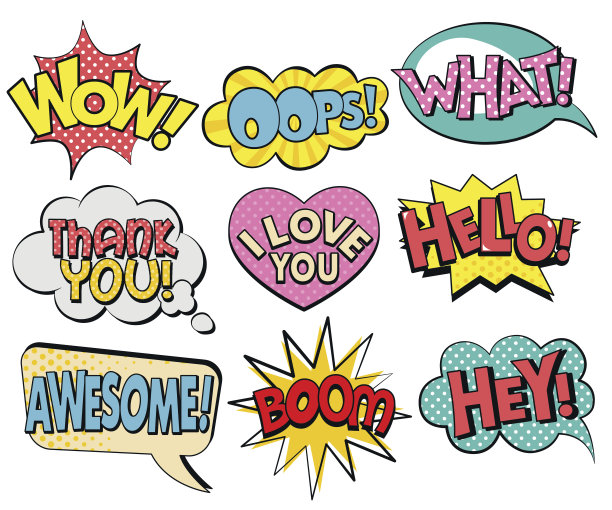 收集在复古风格的讲话气泡素材图片