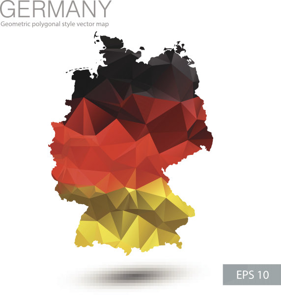 几何多边形设计德国矢量地图图片下载