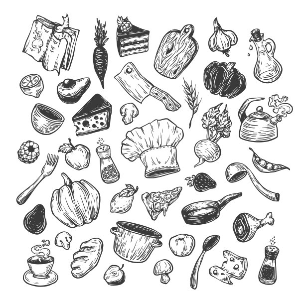 烹饪和厨房用具。图片下载