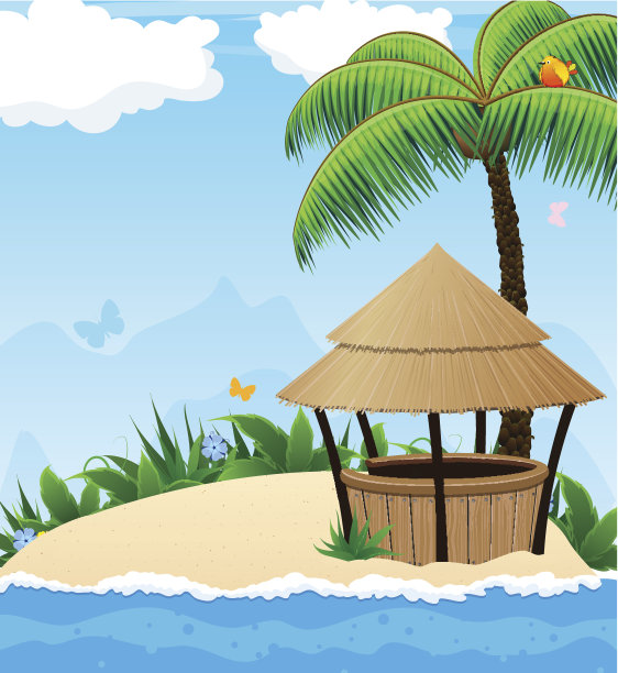 岛上有鸡尾酒吧图片下载