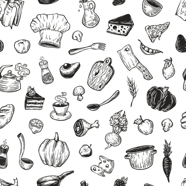 烹饪和厨房用具。图片下载