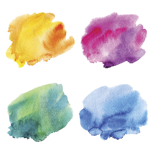 一组水彩污渍。图片下载