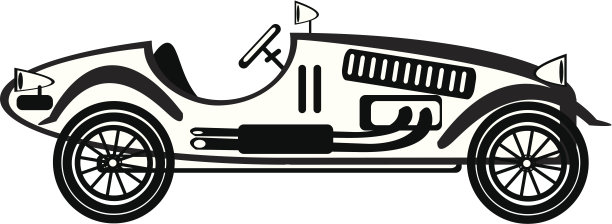 矢量复古汽车上的白色背景图片下载