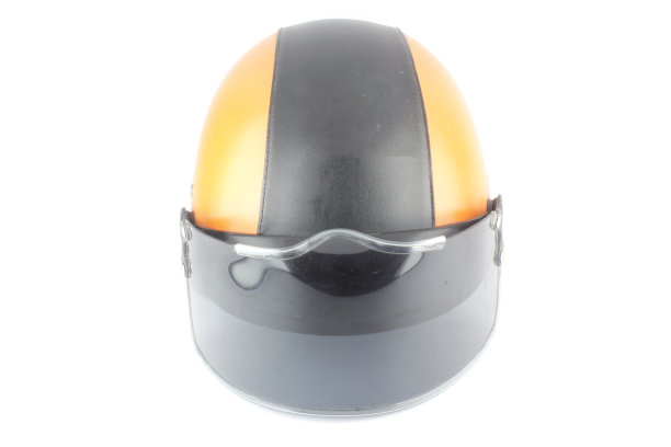 橙黑色摩托车头盔图片下载