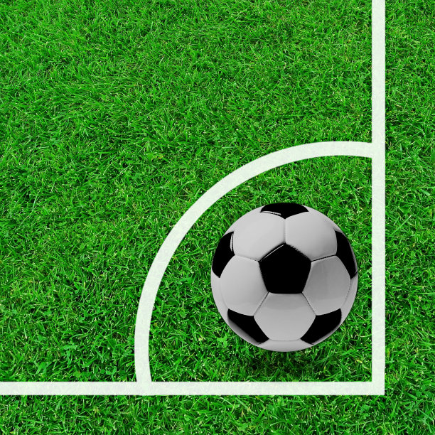 绿草如茵的足球之角，图片下载