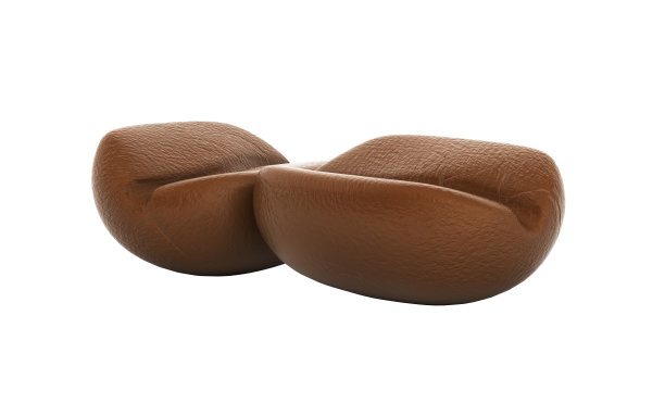 蓝色渐变背景上的3D咖啡豆图片下载