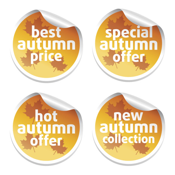 促销秋季贴纸图片下载