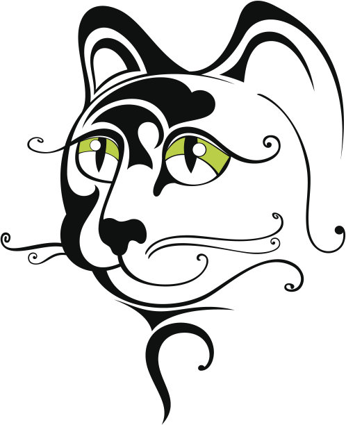 有绿色眼睛的黑猫图片下载