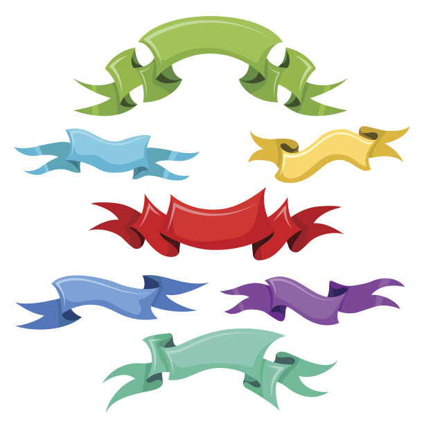 彩色横幅套装设计图片下载