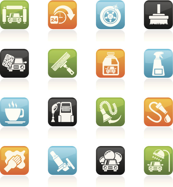 洗车对象和图标图片下载