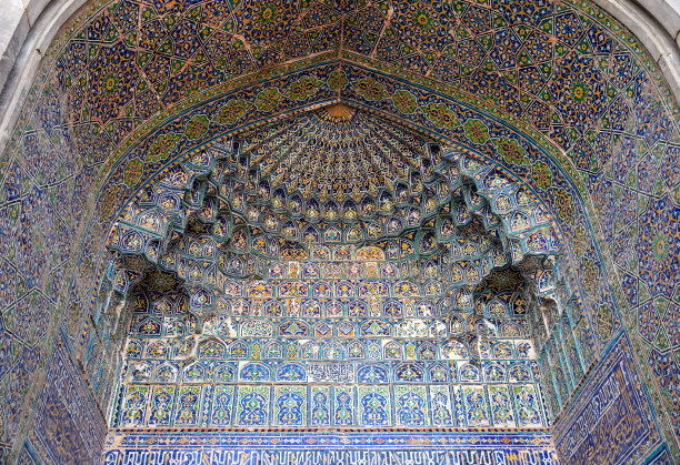 伊斯兰学校Sher-Dor立面的碎片图片下载