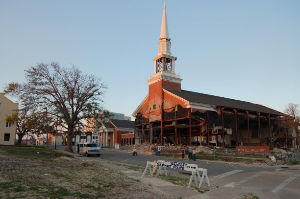 被卡特里娜飓风摧毁的教堂图片下载