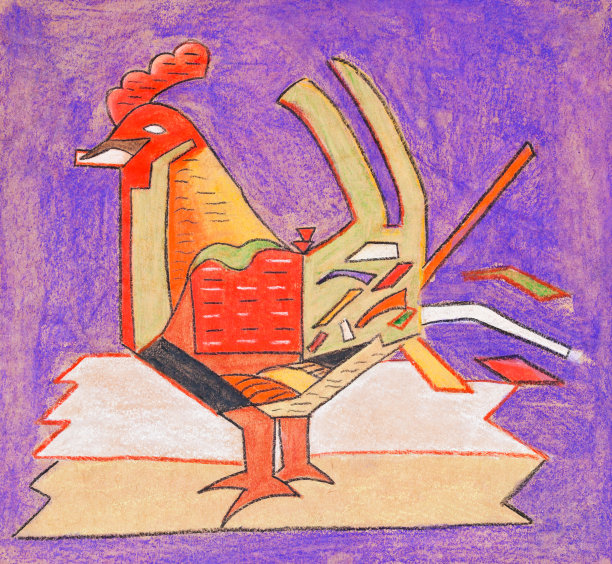 程式化的形象的公鸡素材图片