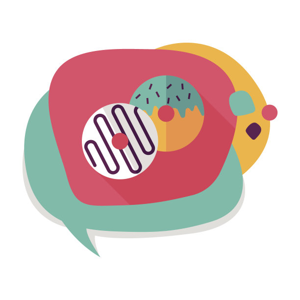 甜甜圈平面图标与长阴影，eps10图片下载
