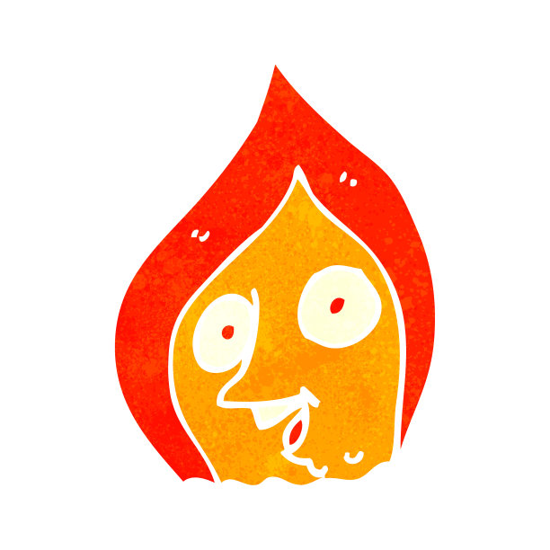 复古的卡通火焰图片下载