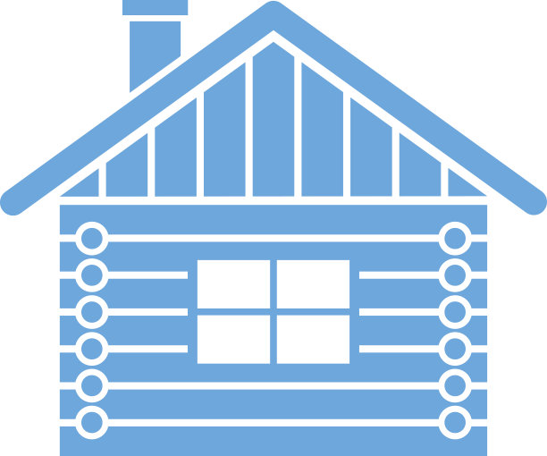 蓝色小木屋图标图片下载