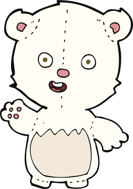 卡通挥舞的北极熊幼崽图片下载
