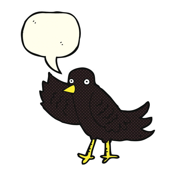 卡通挥舞的鸟与讲话气泡图片下载