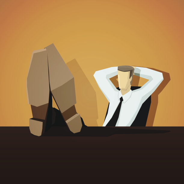 一个商人把脚放在桌子上坐着图片下载